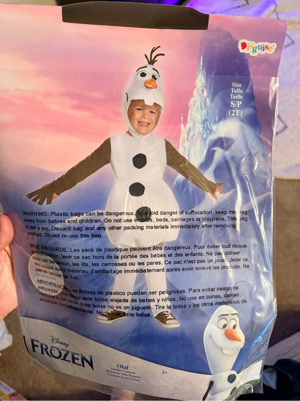 Disney Frozen Olaf Toddler Costume S/P (2T)